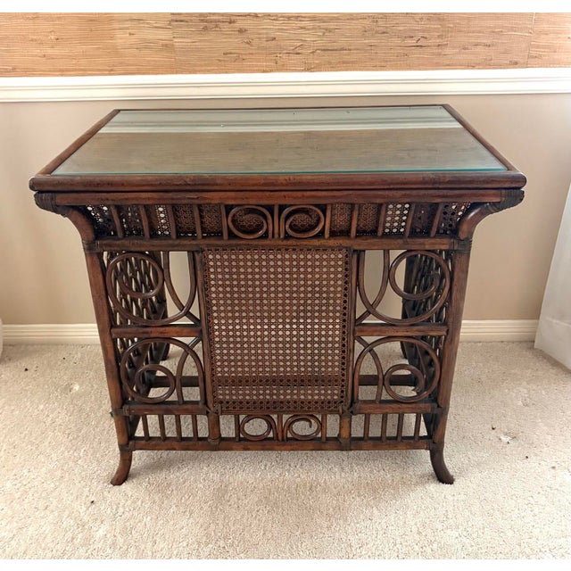 Lewittes Furniture 1970s Rattan Desk W/ Chair For Sale - Image 11 of 12