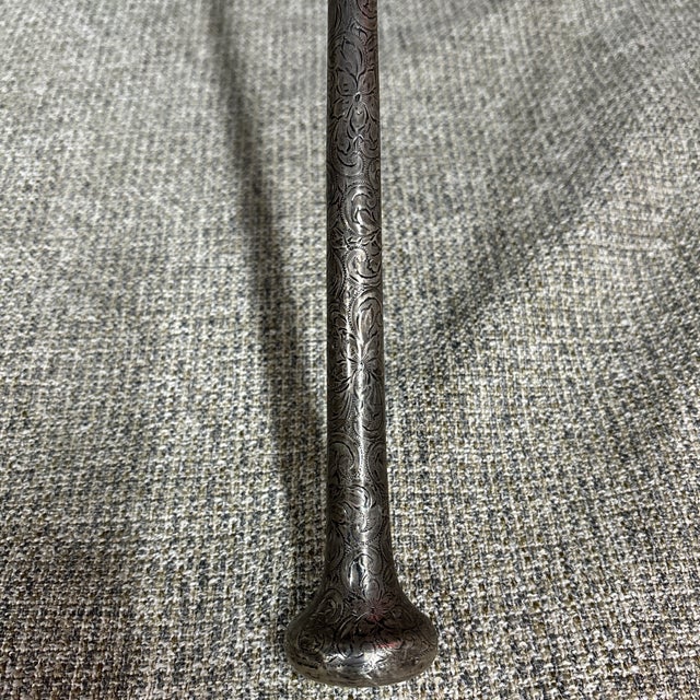 Early 20th Century Engraved Sterling Silver Handler Victorian Parasol For Sale - Image 4 of 10