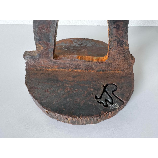 Mid-Century Modern 1990s Vintage Native American–Style Hand-Cut Metal Brutalist Abstract Sculpture For Sale - Image 3 of 12