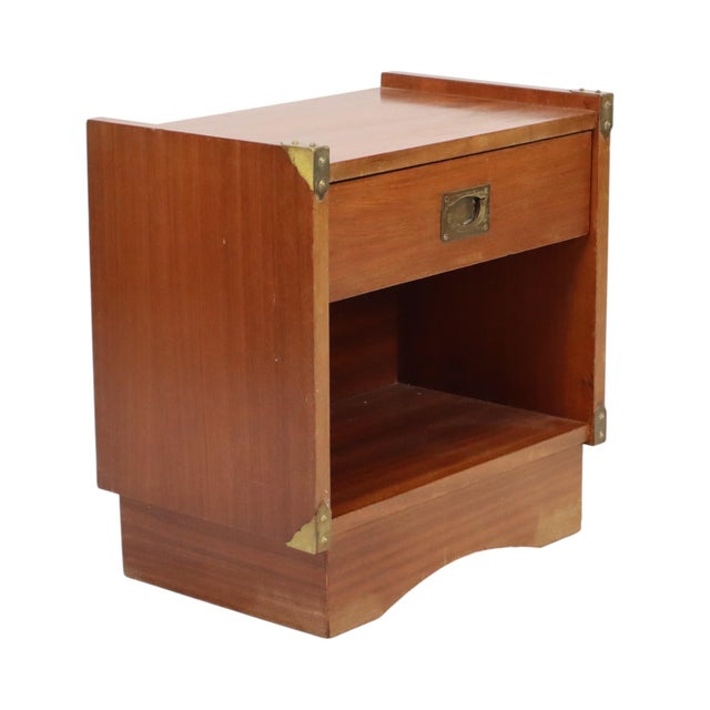 Vintage Campaign Bedside Table by Gautier, France, 1960s For Sale - Image 4 of 18