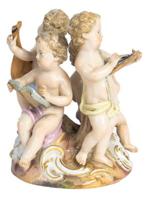 Small Meissen Porcelain Group, Allegory of the Arts, 19th Century, Napoleon Iii.