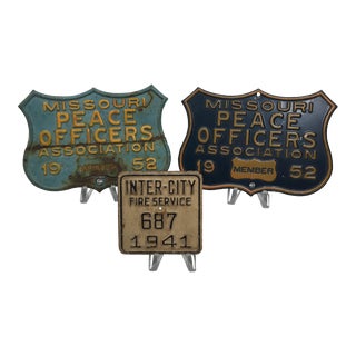 Fire and Police Vintage Plates - Set of 3 For Sale