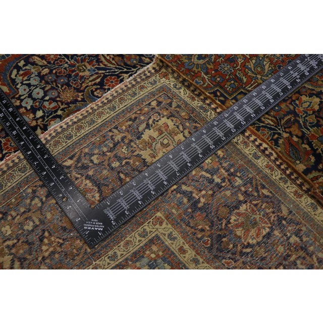 Early 20th Century Antique Persian Kashan Ateshoglou Rug - 04'03 X 06'06 For Sale - Image 5 of 9