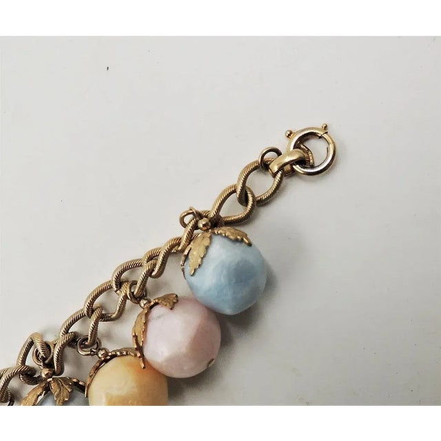 Vintage 1950s Signed Napier Pastel Charm Bracelet For Sale - Image 10 of 10