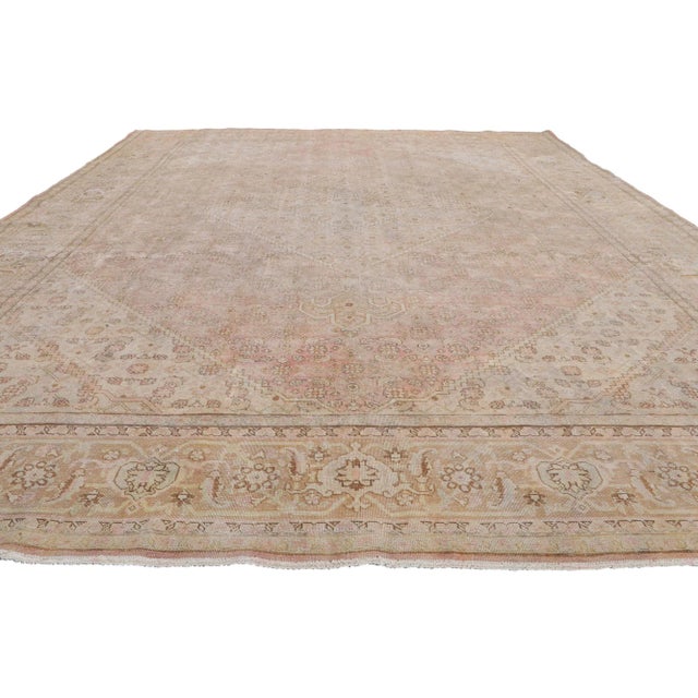 Farmhouse Early 20th Century Antique Persian Tabriz Rug, 08'10 X 09'10 For Sale - Image 3 of 9