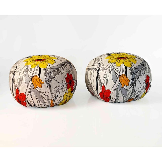 Bernhardt Bernhardt Seating - Custom Upholstered Poufs - A Pair For Sale - Image 4 of 9