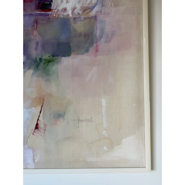 Large Vintage Abstract Expressionist Oil on Canvas Painting – Framed For Sale - Image 9 of 13