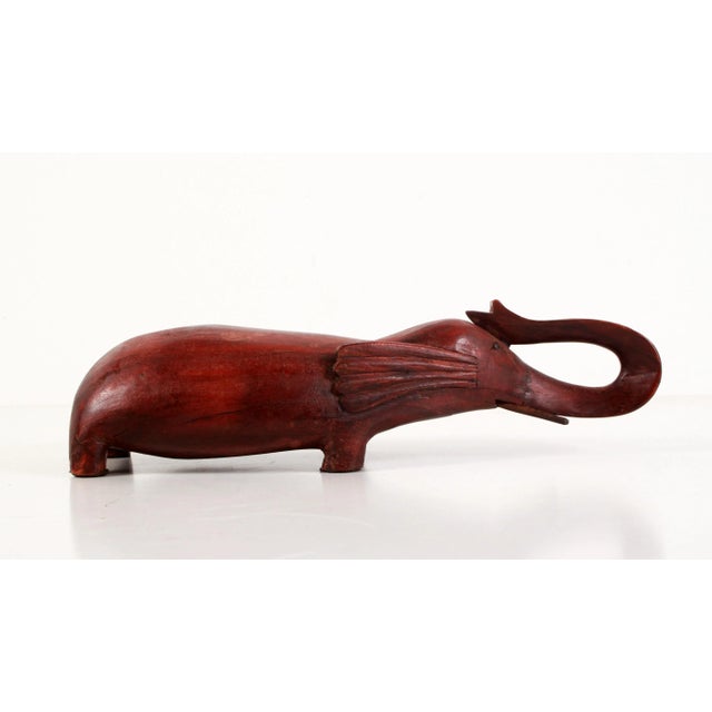 Oxblood Red Carved Chinese Elephant Opium Pillow in Oxblood Red For Sale - Image 8 of 12