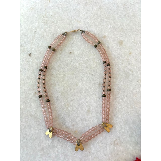 Contemporary Vintage Bumblebee Glass Beaded Necklace For Sale - Image 3 of 4