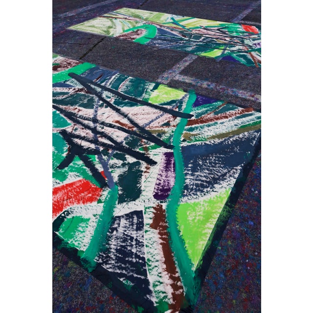 "Mirrored Palms" Large Abstract Acrylic Painting by Simon Findlay For Sale - Image 11 of 18