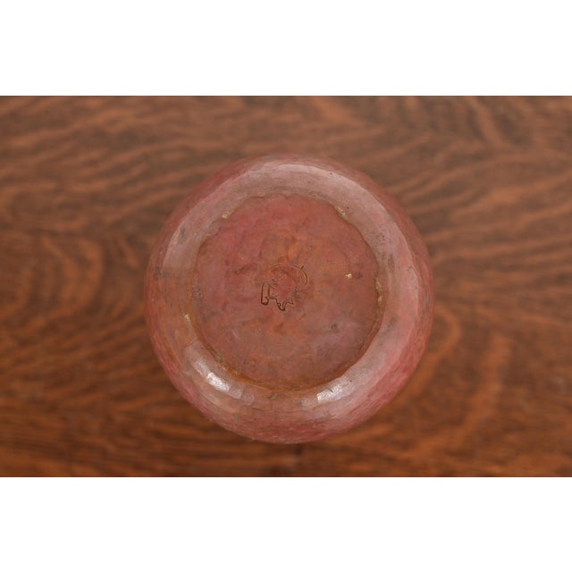 Copper Ramon Ramirez Arts & Crafts Hammered Copper Vase For Sale - Image 8 of 11