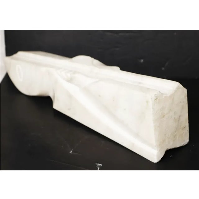 White Vintage Marble Figural and Architectural Sculpture, Signed and Dated 1995 For Sale - Image 8 of 8