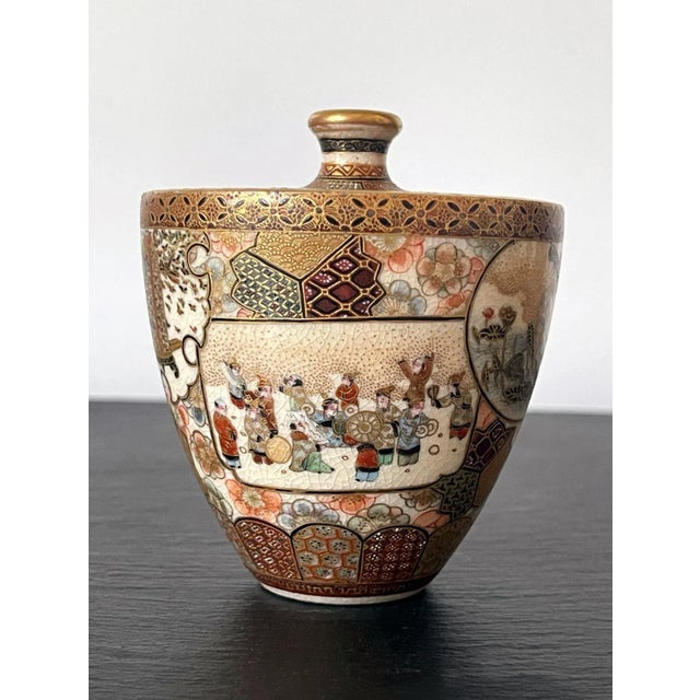 Late 19th Century Late 19th Century Miniature Satsuma Vase by Taizan Yohei For Sale - Image 5 of 13