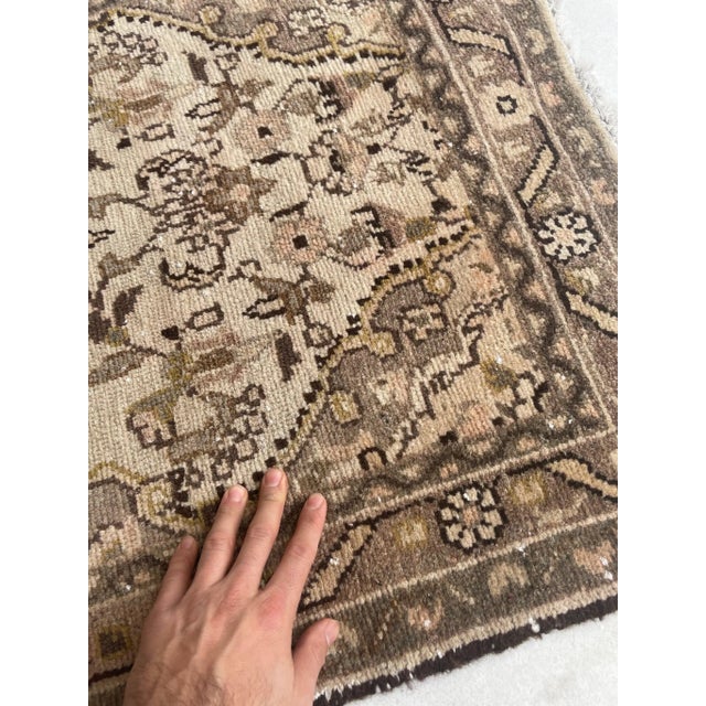 21ft Botanical Narrow Stair Runner In Softer Hues - 2.7 x 21.4 For Sale - Image 9 of 12