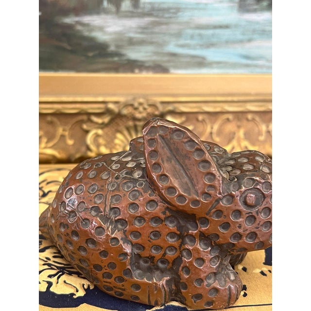 Vintage Handmade Wooden Rabbit With Possible Copper Wrapping Exterior For Sale In Seattle - Image 6 of 10