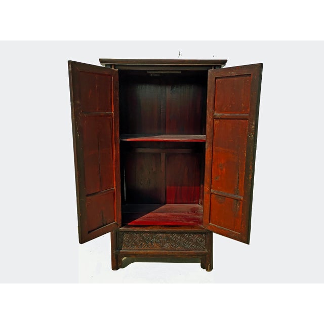 Late 19th Century Hand Carved Apron Antique Chinese Cabinet For Sale - Image 10 of 12