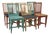 Painted Pine Harlequin Dining Chairs, 1860, Set of 6 For Sale