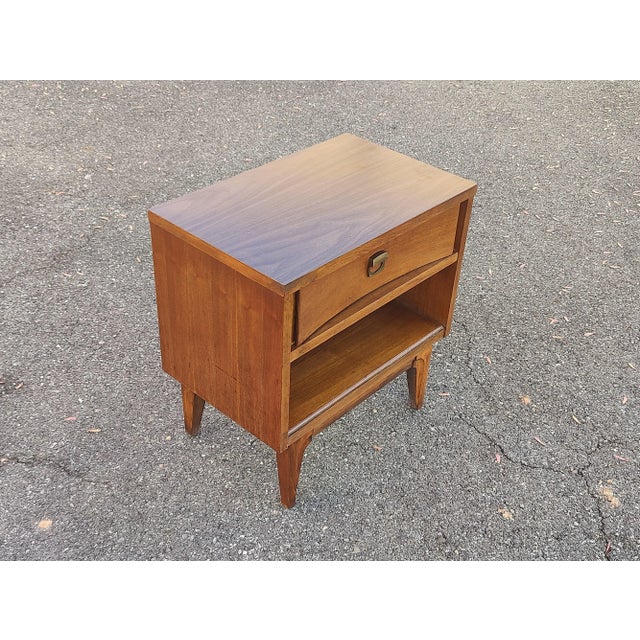 Mid 20th Century Mid Century Modern Vintage Walnut Nightstand For Sale - Image 10 of 10