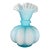 1970s Fenton Blue Satin Crimped Art Glass Melon Vase For Sale