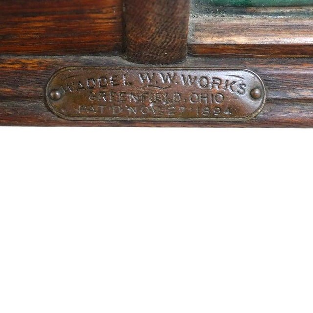 1920s Waddell Wooden Ware Works Oak Country Store Display Case & Cash Register Drawer For Sale - Image 4 of 15