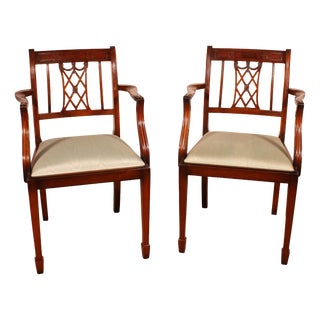 Mahogany Armchairs in the style of Hepplewhite, 1890s, Set of 2 For Sale