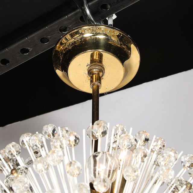 Mid-Century Brass & Crystal Sputnik Chandelier by Emil Stejnar for Rupert Nikoll For Sale In New York - Image 6 of 18
