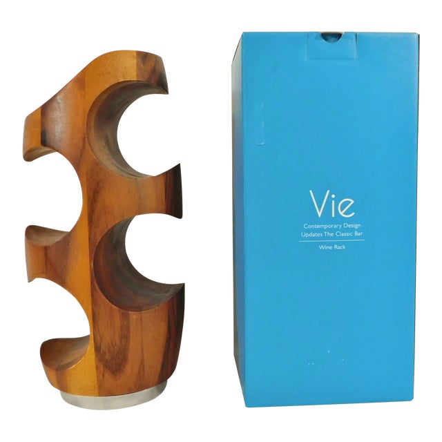 Contemporary Nambé Vie Wooden Wine Rack Chairish