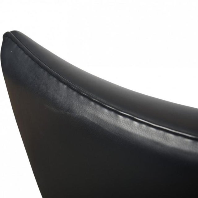 Black Vintage CH445 Wing Chair in Black Leather by Hans Wegner, 1990s For Sale - Image 8 of 11