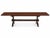 Impressive antique-style trestle dining table featuring a substantial plank-style top finished in a rich, warm walnut tone...
