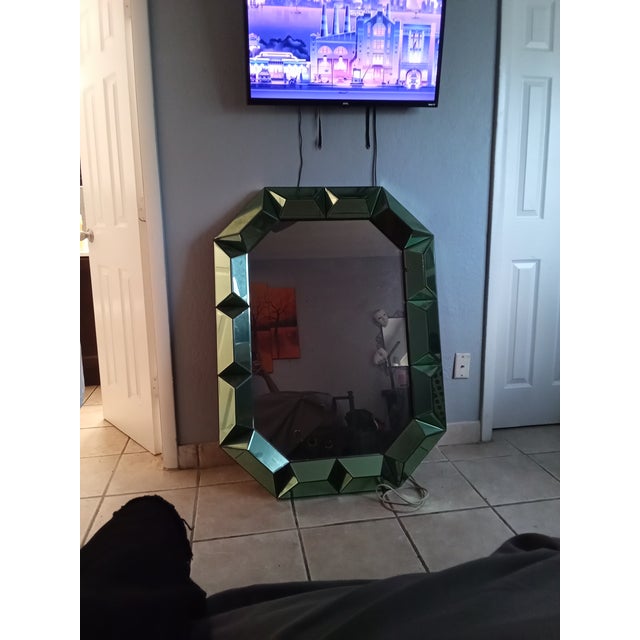 Villa & House Romano Wall Mirror Alexandrite Green 34"W 4"D 46"H -A glamorous accent glittering with multifaceted glass,...