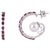 Natural Ruby & Freshwater Pearl Designer C Hoop Earrings in 925 Sterling Silver, A Pair For Sale - Image 10 of 15