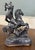 Antique French Pair of Patinated Spelter Sculptures Knights on Horseback For Sale - Image 11 of 16