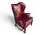 Vintage Burgundy Leather Wingback Chair With Brass Nailhead Trim by Baker For Sale In Los Angeles - Image 6 of 18