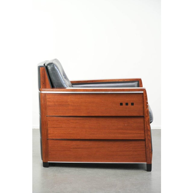 Art Deco Decoforma Series Frank Armchair in Black Cowhide Leather from Schuitema For Sale - Image 3 of 14