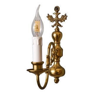 Dutch Wall Lamp in Brass For Sale