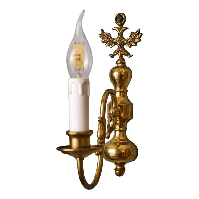 Dutch Wall Lamp in Brass For Sale