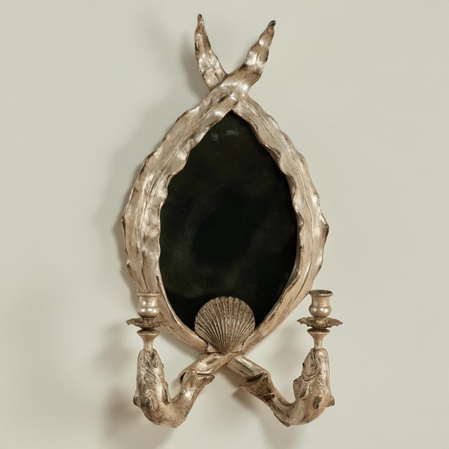 Sculpture Materials Vintage Pair of Wall Sconces With Fish and Seashells For Sale - Image 7 of 12