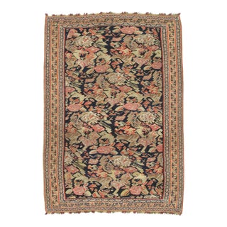Persian Senneh Rug c.1900, Fine Wool Pile on Silk Foundation Multi-Color Allover For Sale