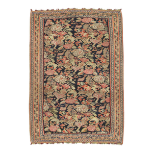 Persian Senneh Rug c.1900, Fine Wool Pile on Silk Foundation Multi-Color Allover