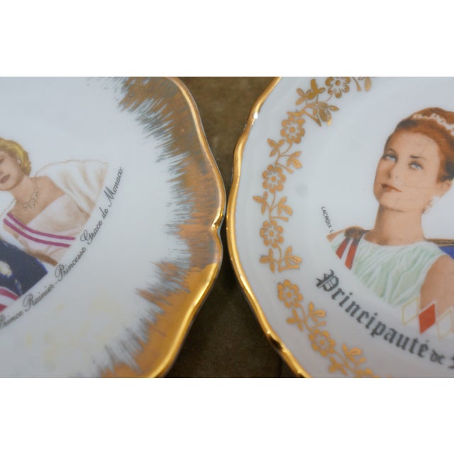 4 Limoges France Prince Rainier & Princess Grace of Monaco Plates For Sale - Image 12 of 13