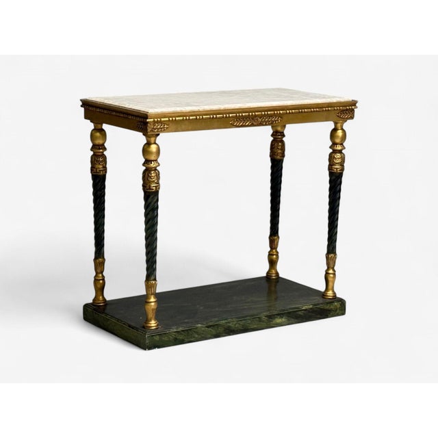 Swedish Neoclassical Style, Giltwood, Marble, Console Tables, Sweden, 20th C. For Sale - Image 4 of 12