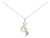 14K Yellow Gold Plated Sterling Silver Diamond Accent Mom and Child Pendant Necklace For Sale