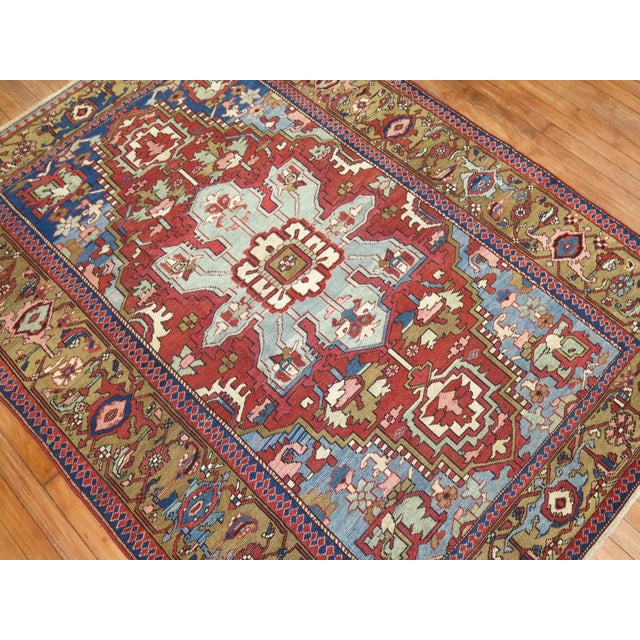 Textile Antique Serapi Rug - 5'2" x 6'10" For Sale - Image 7 of 18