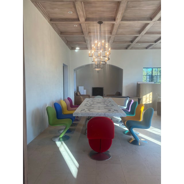 Mid-Century Modern Late 20th Century Attributed Verner Panton System 1-2-3 Swivel Chairs; Set of 12 For Sale - Image 3 of 12