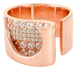 Carat&Her Striking Sterling Silver Wide Band Wrap Ring With Cz Accents – Size 7