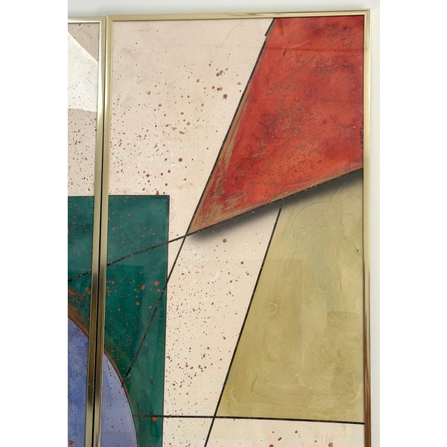 Late 20th Century Post-Modern Mixed Media Diptych, by George Caso For Sale - Image 5 of 18