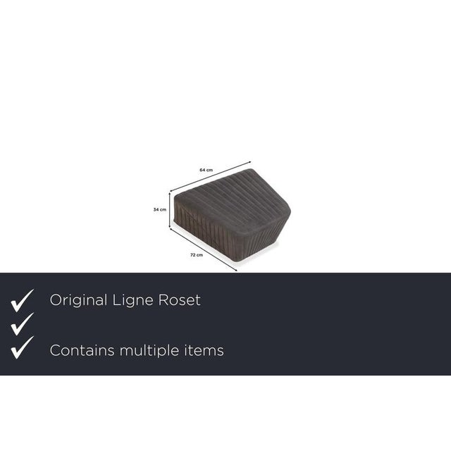 Modern Facet Fabric Armchairs and Stools in Grey by Ligne Roset, Set of 3 For Sale - Image 3 of 18