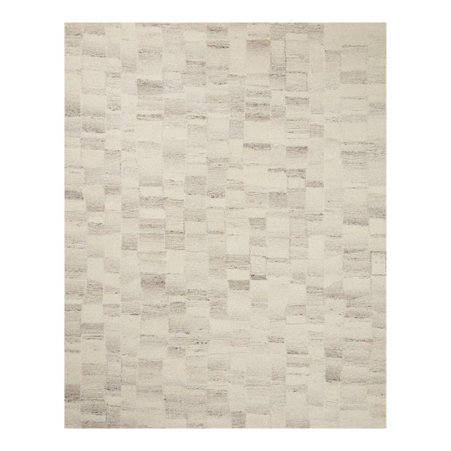 Amber Lewis x Loloi Rocky Ivory / Silver 9'-3" x 13' Area Rug For Sale