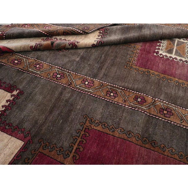 Taupe Galerie Shabab Collection Mid-20th Century Turkish Anatolian Tribal Carpet For Sale - Image 8 of 8