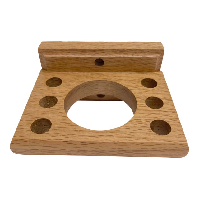 Solid Oak Vintage Toothbrush Holder For Sale